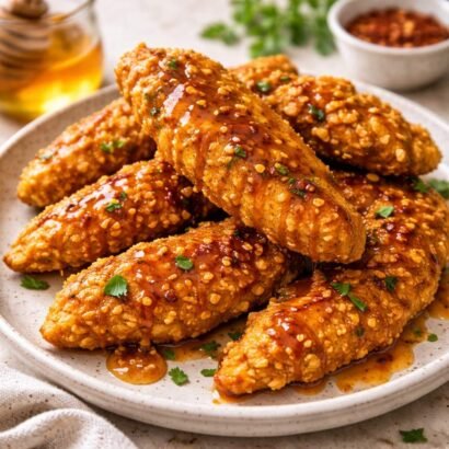 Crispy hot honey chicken tenders