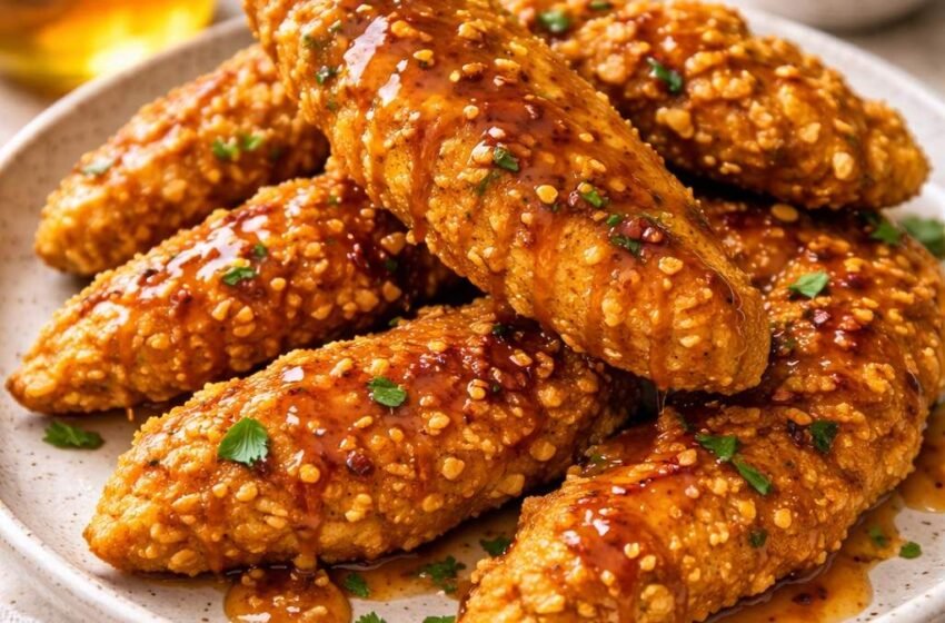 Crispy hot honey chicken tenders