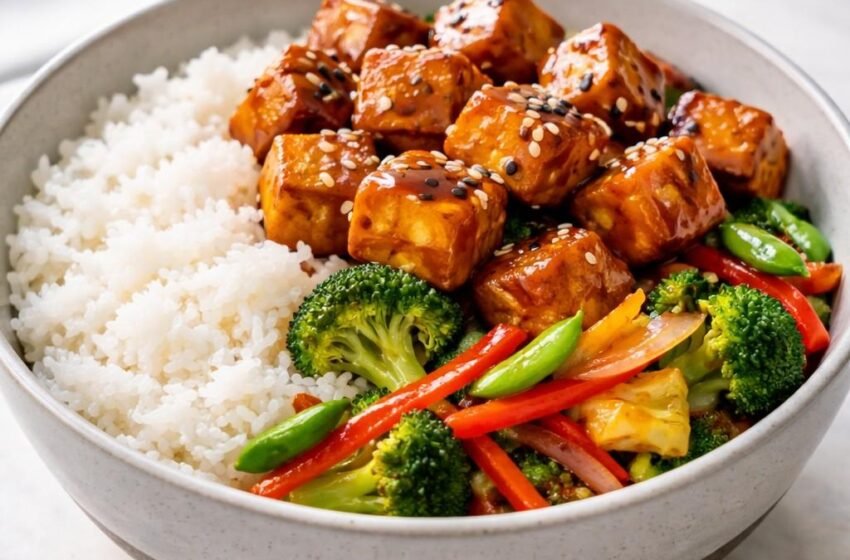 Easy Teriyaki Tofu Rice Bowl