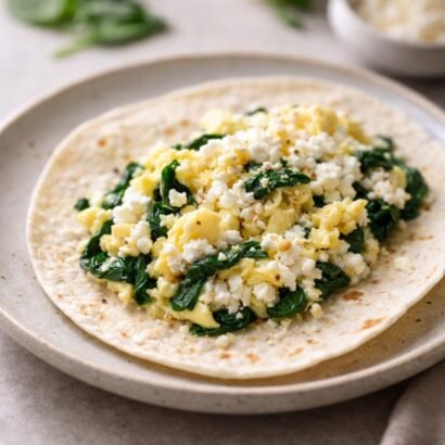 Feta Egg Spinach Breakfast Taco