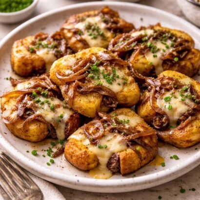 French Onion Smashed Potatoes