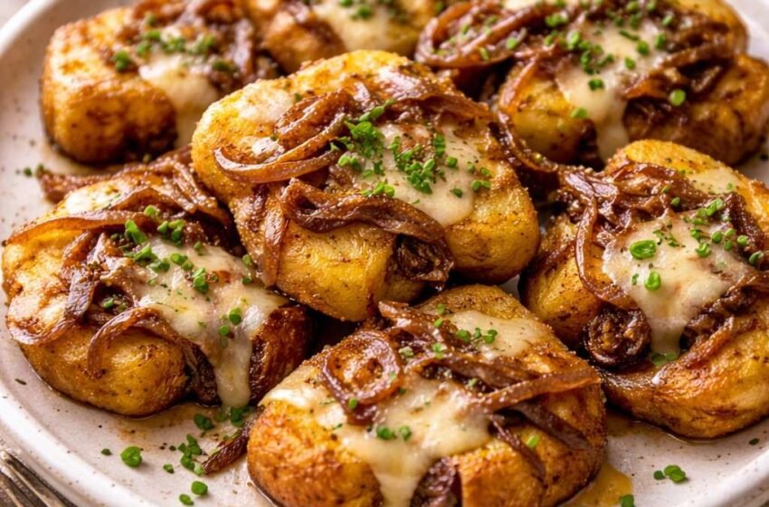 French Onion Smashed Potatoes
