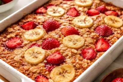 Thumbnail for Strawberry Banana Baked Oats (Healthy Make-Ahead Breakfast)