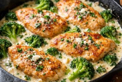 Thumbnail for High Protein Creamy Garlic Chicken and Broccoli