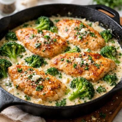 Garlic chicken and broccoli