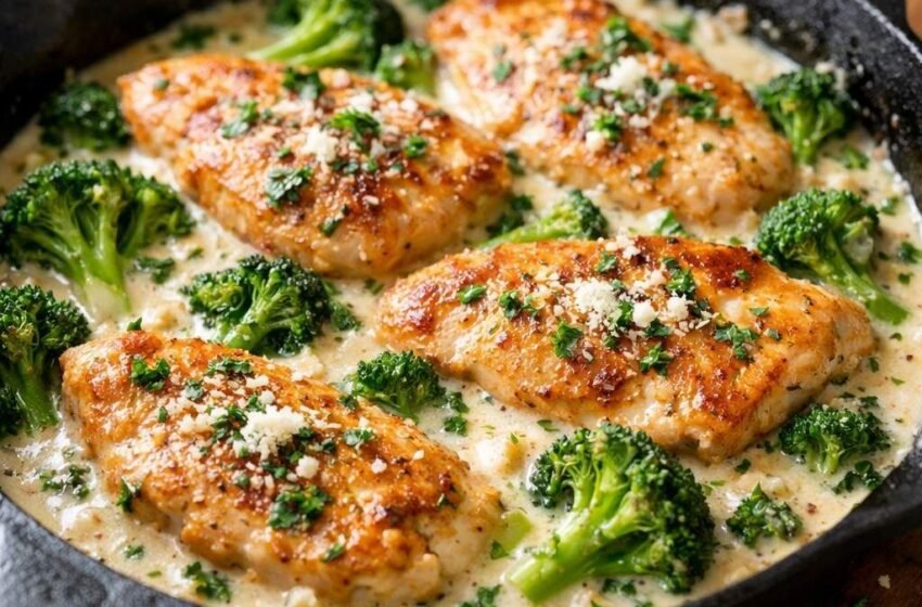 Garlic chicken and broccoli