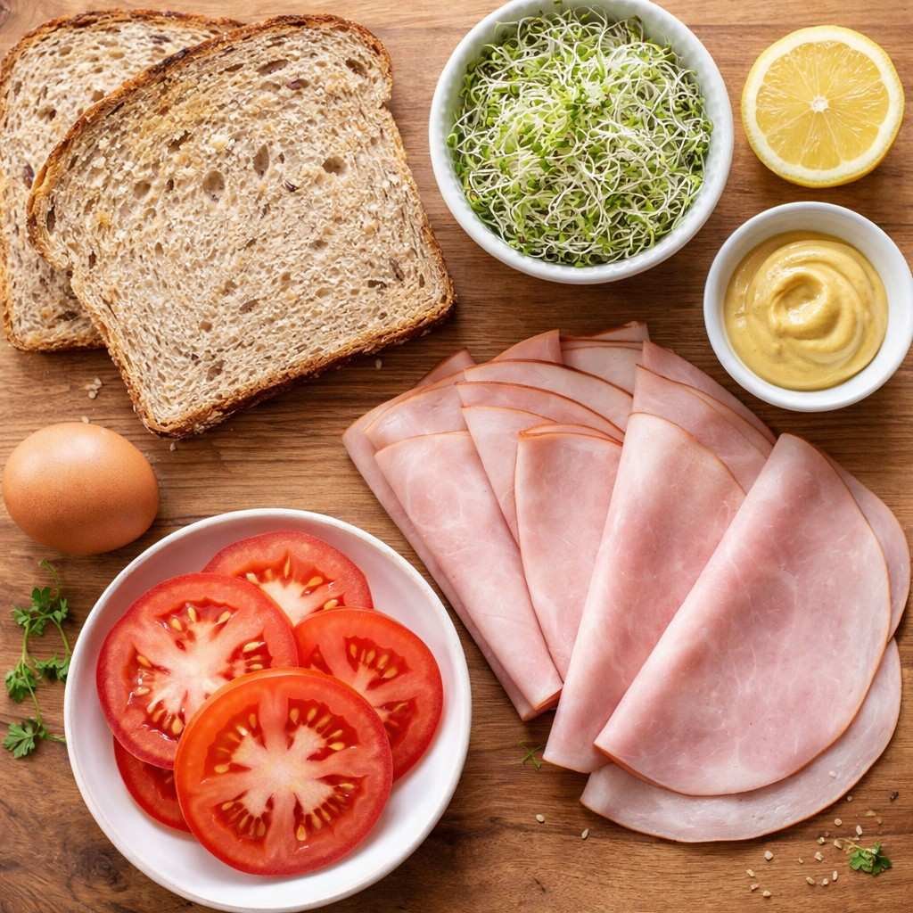 Healthy breakfast sandwich ingredients
