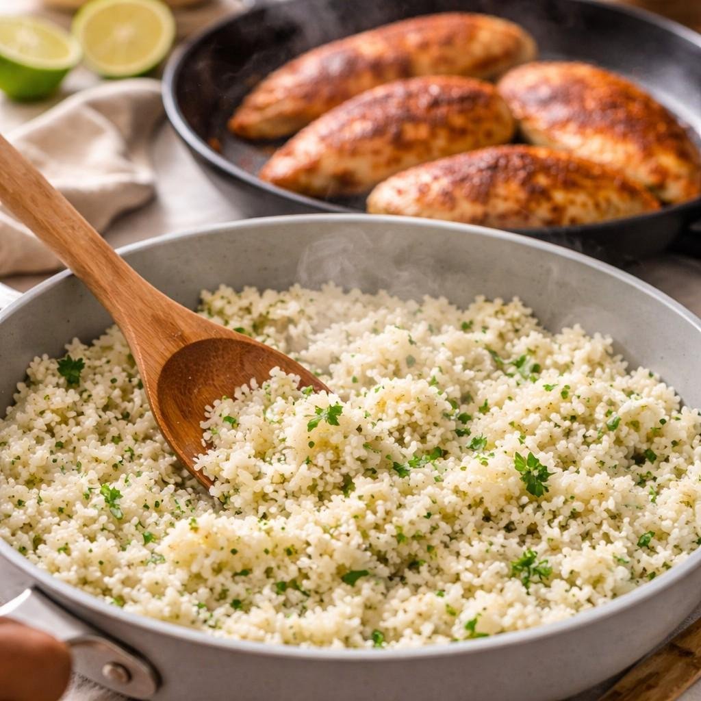 Healthy chipotle chicken bowl in the making
