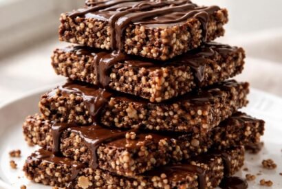 Thumbnail for High Protein Chocolate Puffed Quinoa Bark