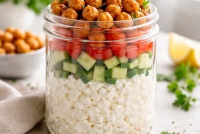 Thumbnail for High-Protein Cottage Cheese Snack Jar with Crunchy Chickpeas