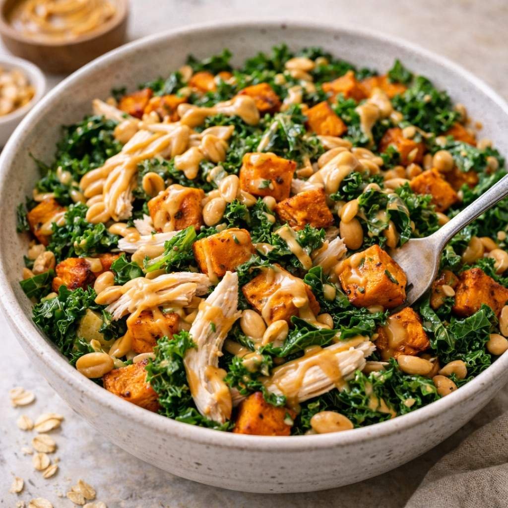 Kale Sweet Potato Salad with Chicken
