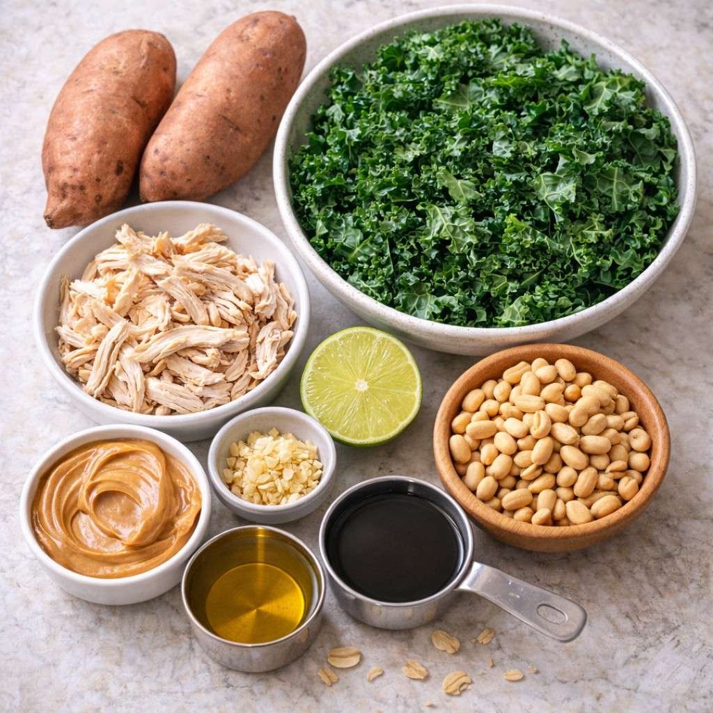 Kale sweet potato salad ingredients