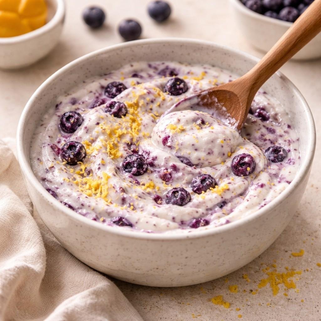Lemon Blueberry Frozen Yogurt Bites prep