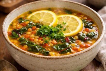 Thumbnail for Bright Lemon Lentil and Swiss Chard Soup