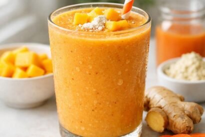 Thumbnail for Healthy Mango Ginger Smoothie with Protein Twist