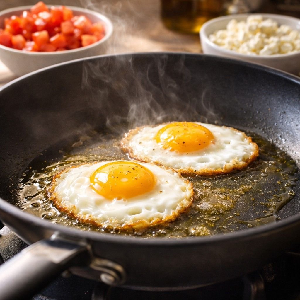 Mediterranean breakfast in the making