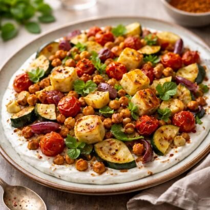 Mediterranean halloumi and roasted vegetables