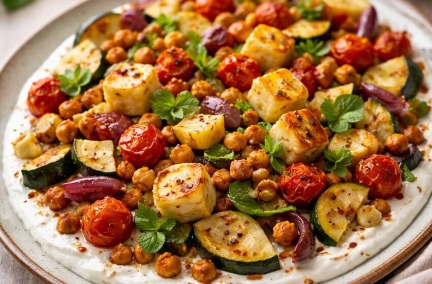 Mediterranean halloumi and roasted vegetables
