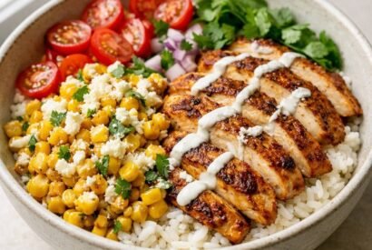 Thumbnail for Mexican Street Corn Chicken Bowl with Lime Crema