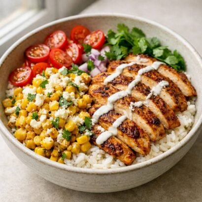 Mexican street corn chicken bowl
