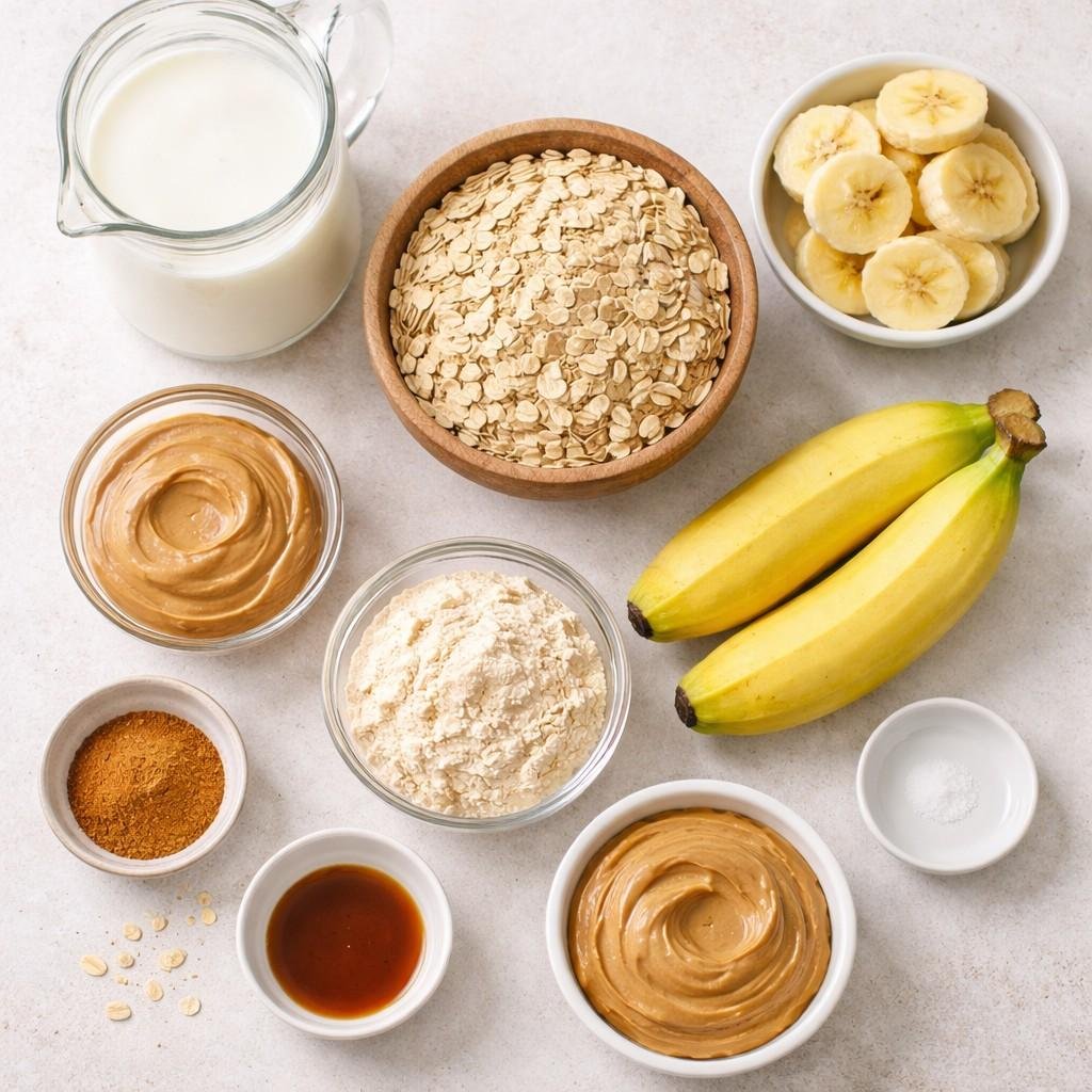 Peanut butter banana oatmeal ingredients