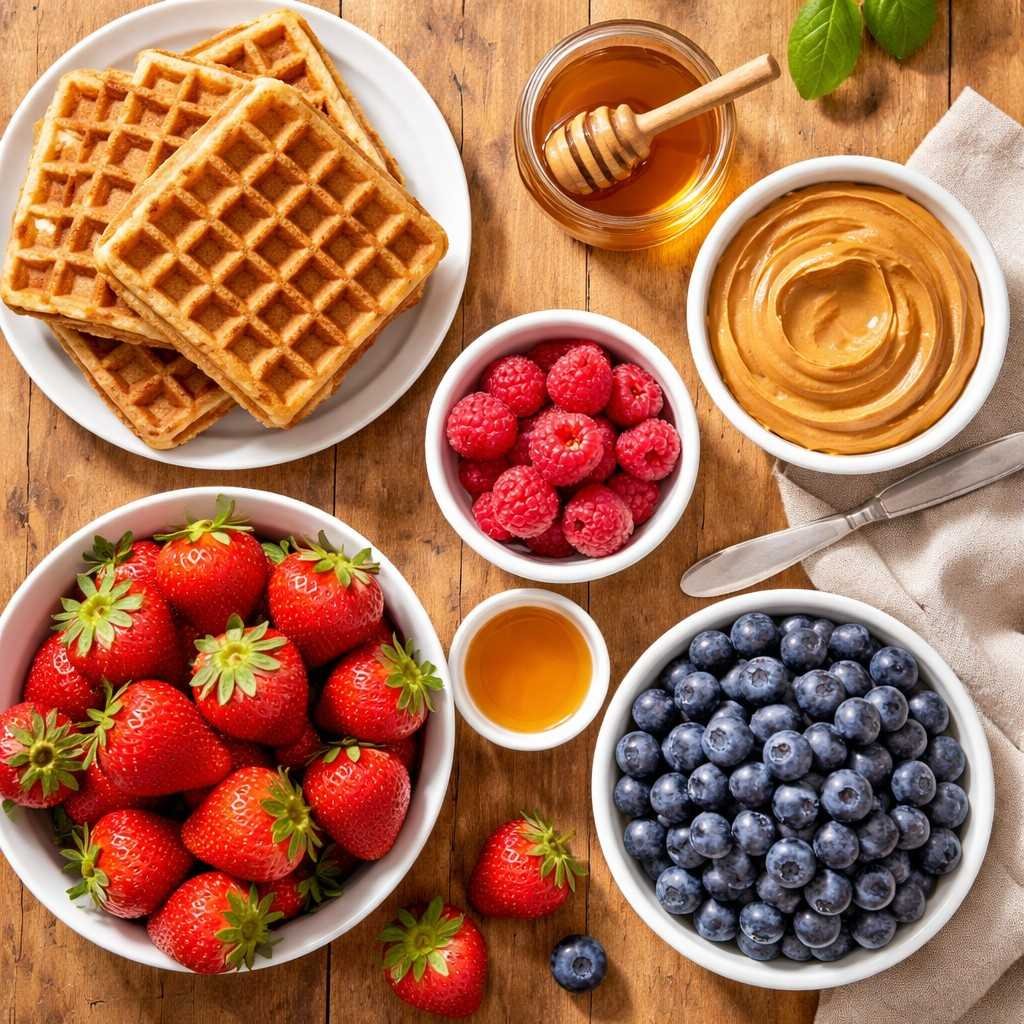 Peanut butter berry waffle sandwich ingredients