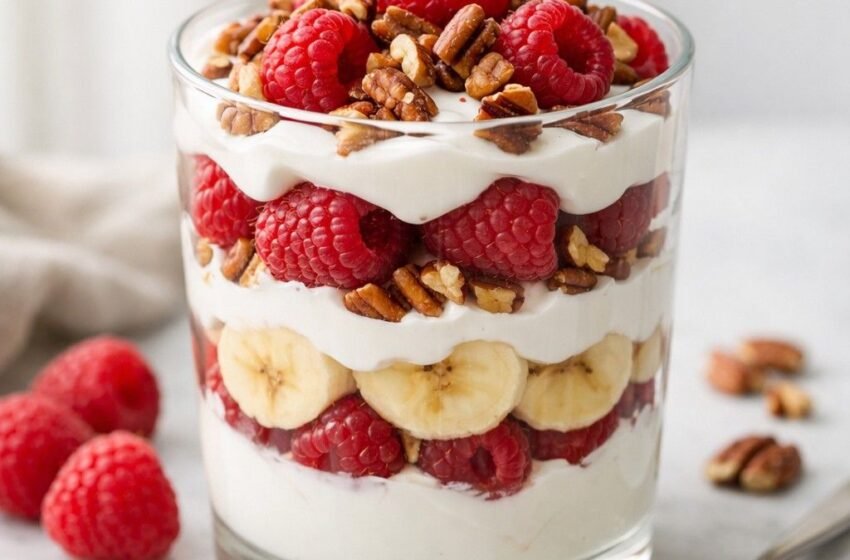 Raspberry Banana Yogurt Parfait