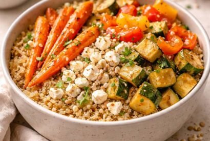 Thumbnail for Easy Roasted Vegetable Quinoa Salad Bowl