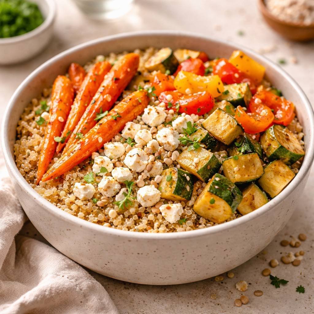 Roasted Vegetable Quinoa Salad Bowl