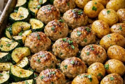 Thumbnail for Sheet Pan Turkey Meatballs with Zucchini and Crispy Potatoes