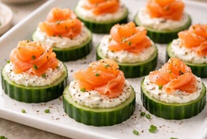 Thumbnail for Quick Smoked Salmon Cucumber Bites Recipe