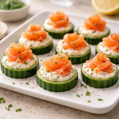 Smoked salmon cucumber bites