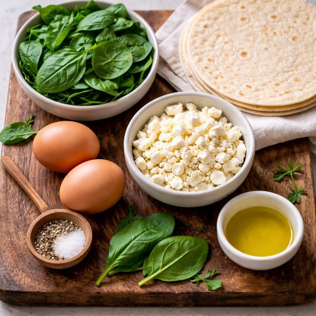 Spinach feta taco ingredients