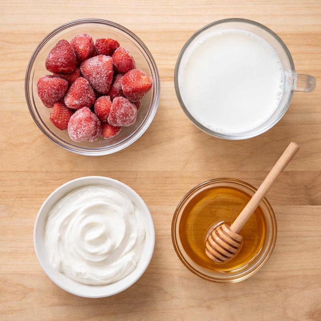 Strawberry smoothie ingredients