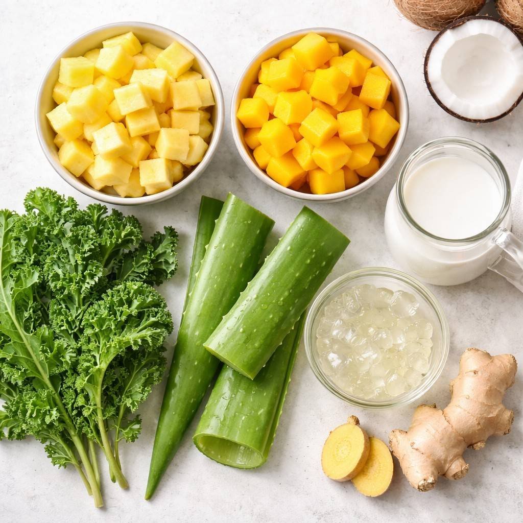 Tropical aloe vera smoothie ingredients