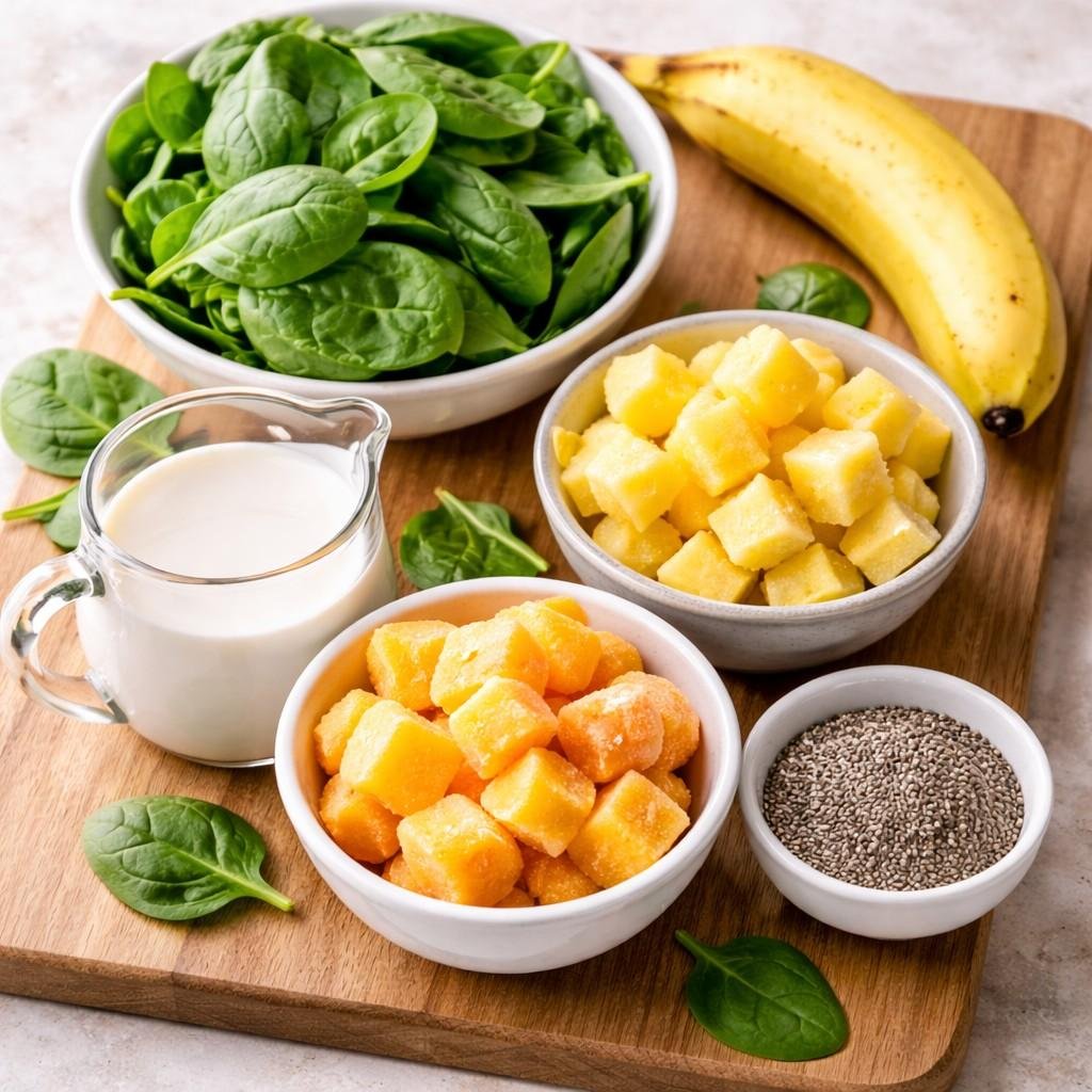 Tropical green smoothie ingredients
