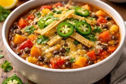 Thumbnail for Easy Veggie Enchilada Soup