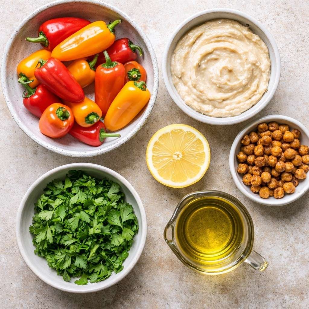 Vibrant ingredients for stuffed peppers