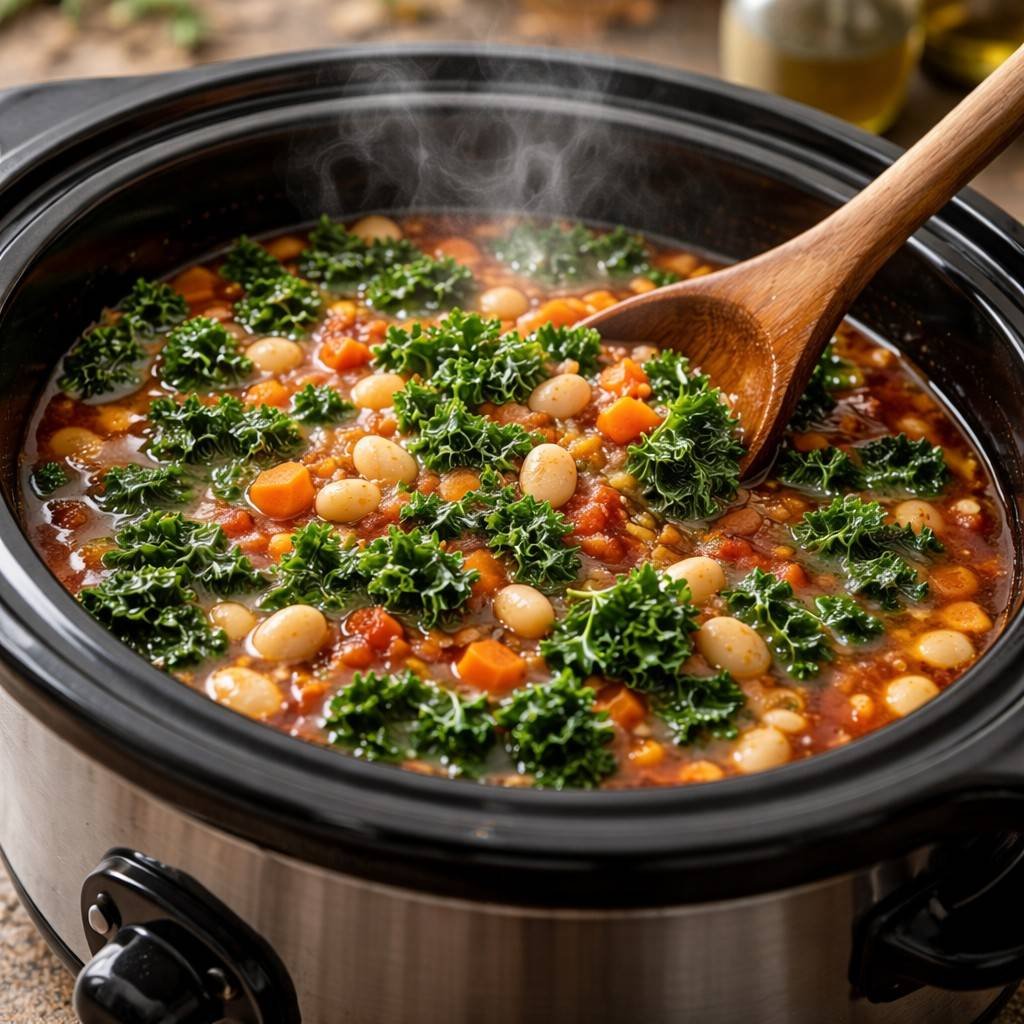 Warm kale and white bean stew