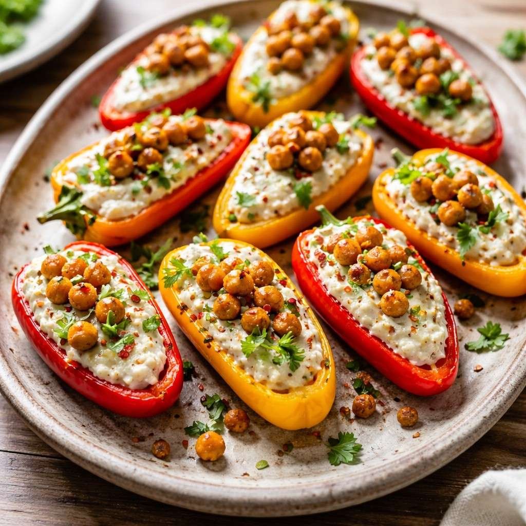 White Bean Stuffed Mini Bell Peppers