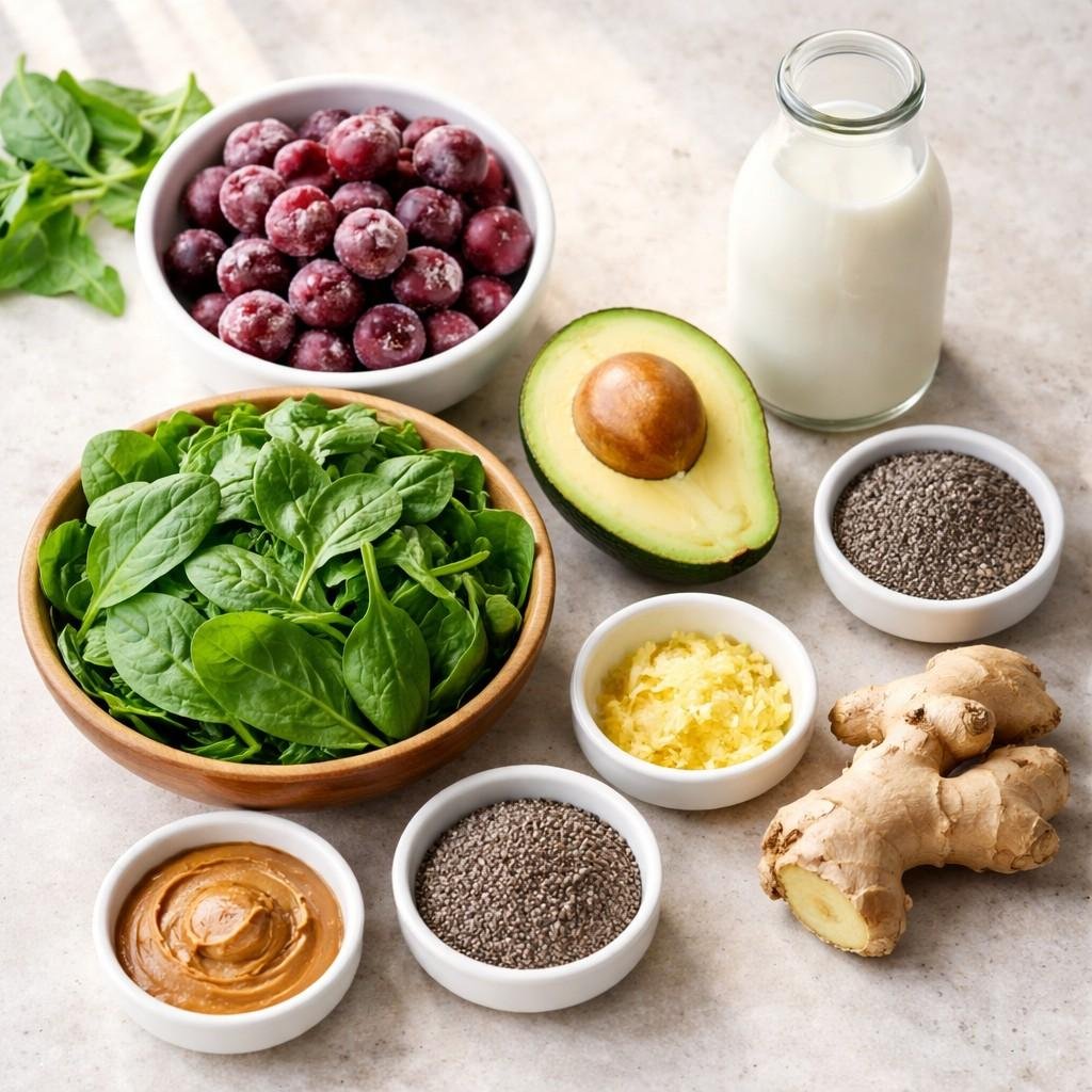 cherry spinach smoothie ingredients