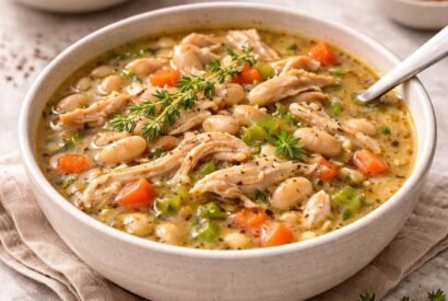 Thumbnail for High Protein Chicken White Bean Soup Recipe