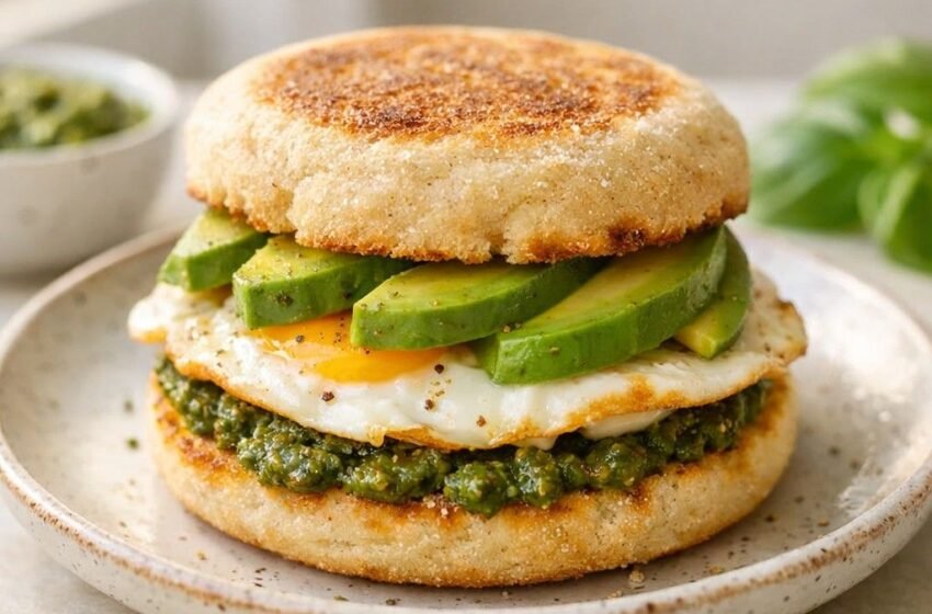 pesto breakfast sandwich