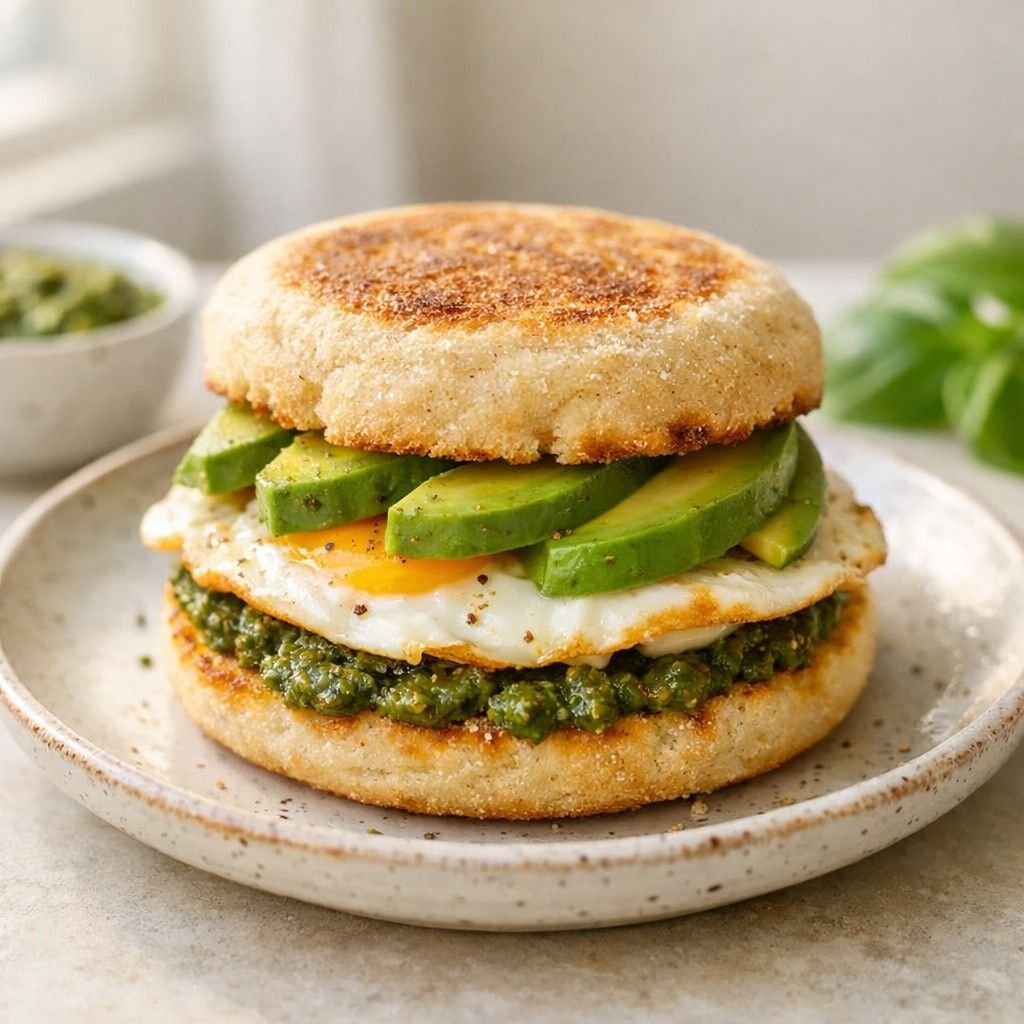 pesto breakfast sandwich