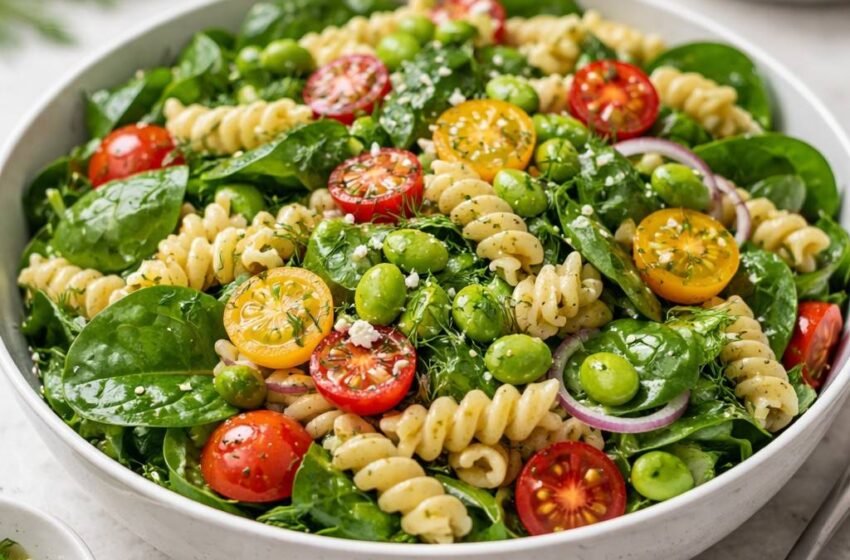 spinach dill pasta salad