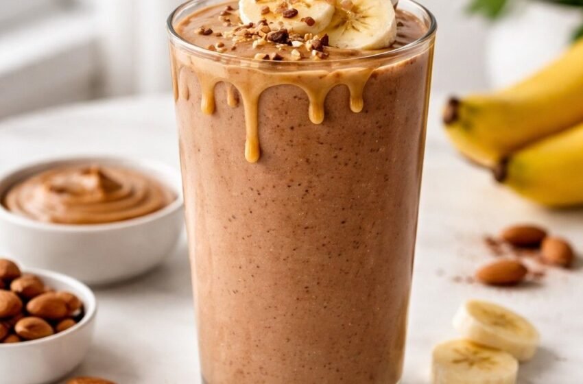 Almond Butter Chocolate Banana Smoothie
