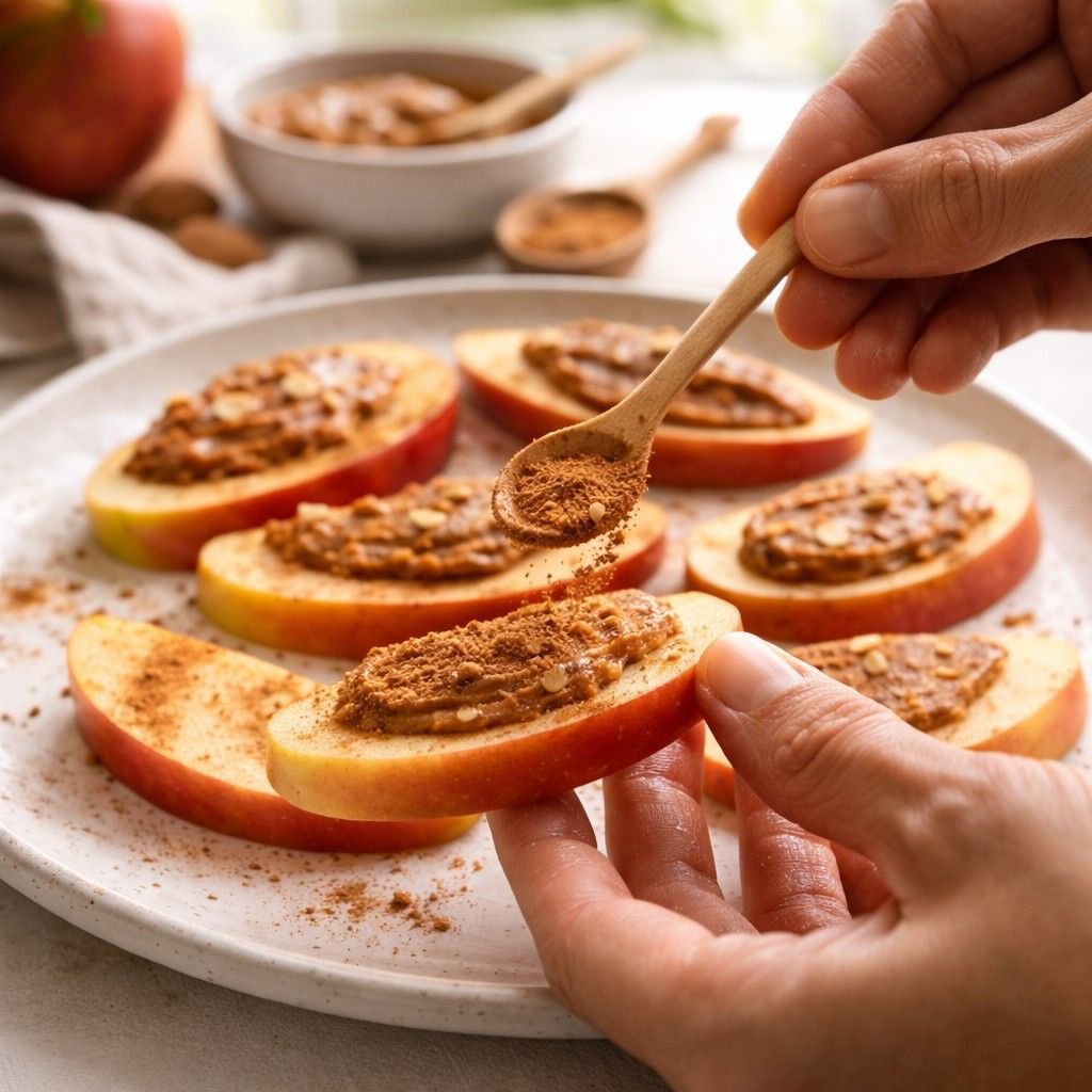Apple with Cinnamon Almond Butter prep