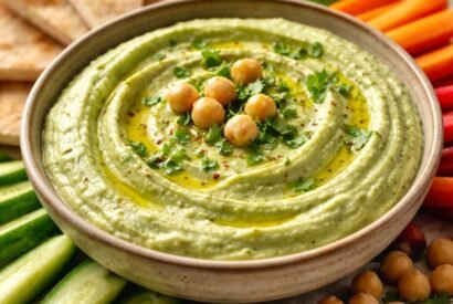 Thumbnail for Creamy Avocado Hummus Dip (Healthy & Easy Recipe)