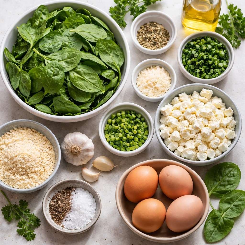 Baked Spinach Feta Cakes ingredients