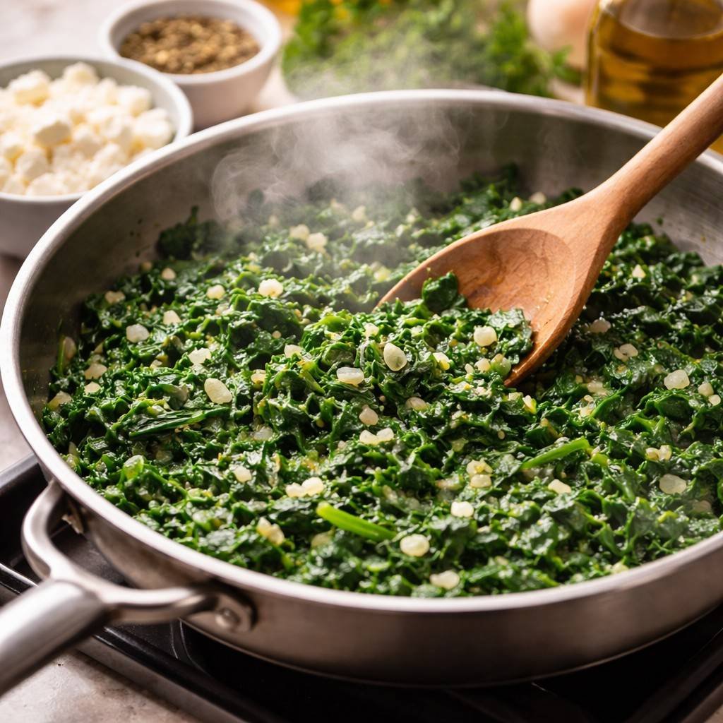 Baked Spinach Feta Cakes preparation